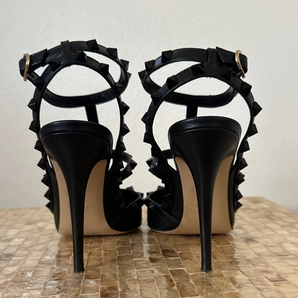 Valentino Black Rockstud Heels - Picture 4 of 6